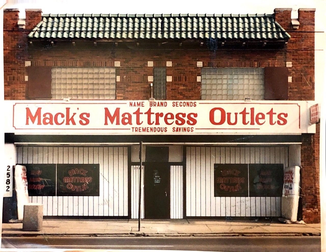 Historic Mack's Mattress Outlets storefront in Columbus