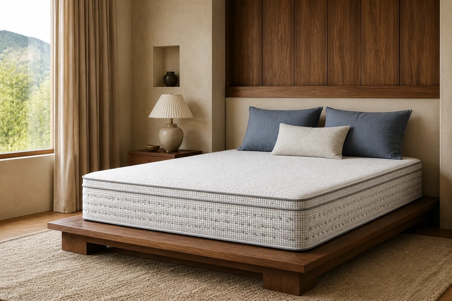 Lotus 2.0 mattress in a finished bedroom