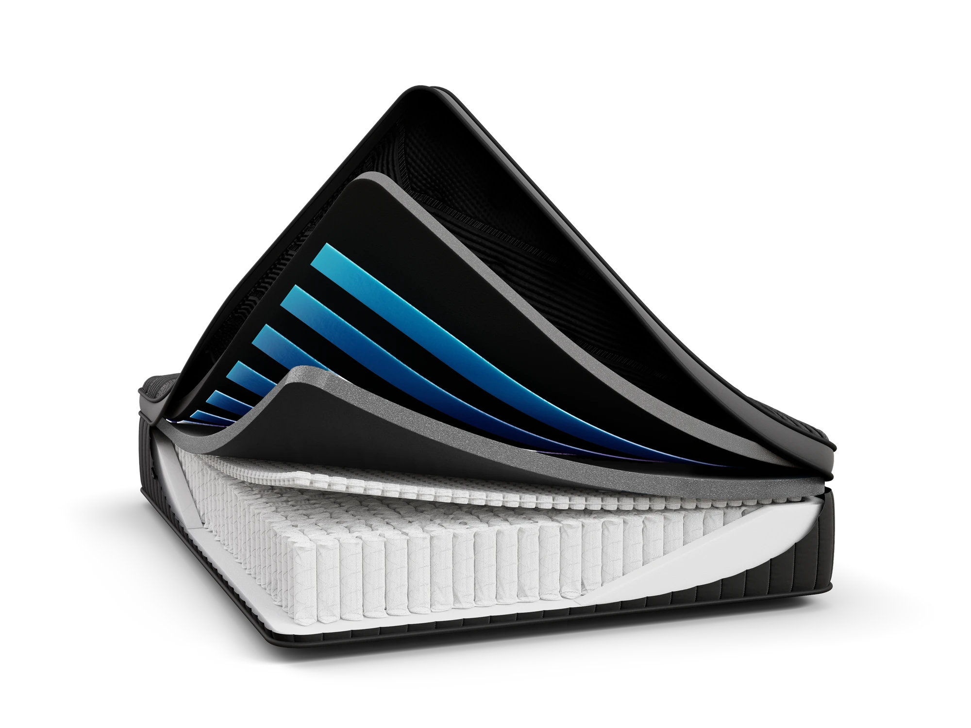 Exploded construction view of the Hypercane Quilted mattress